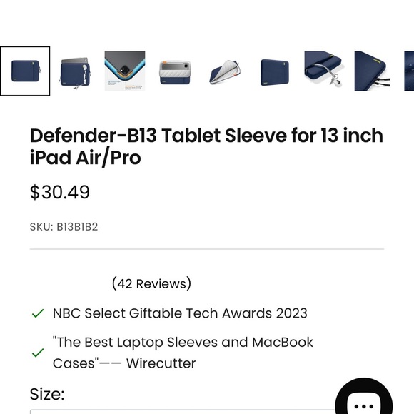 NWT tomtoc Defender-A13 Laptop Sleeve for 16 inch MacBook Pro - Picture 6 of 10